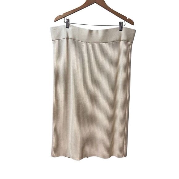 Anthropologie Maeve Skirt Womens Size 3X Desiree Knit Ivory Boho Midi Stretch - Picture 3 of 9